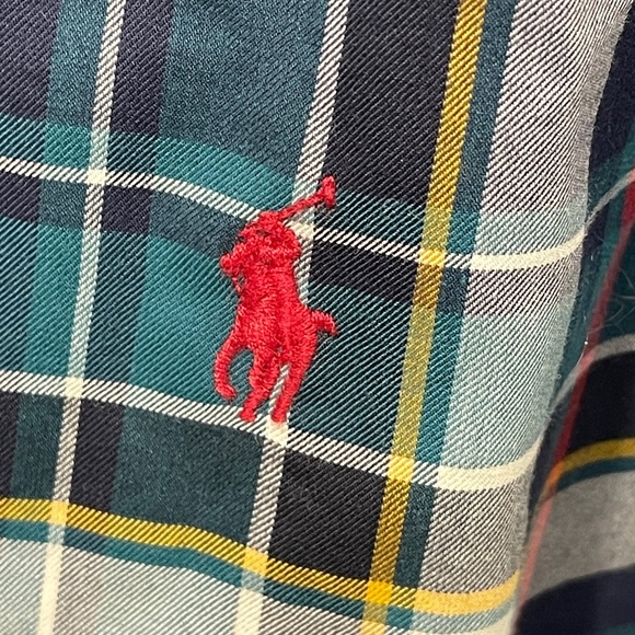 Polo Ralph Lauren Classic Fit Oxford Plaid Long Sleeve Button Front Shirt Medium - Picture 5 of 5